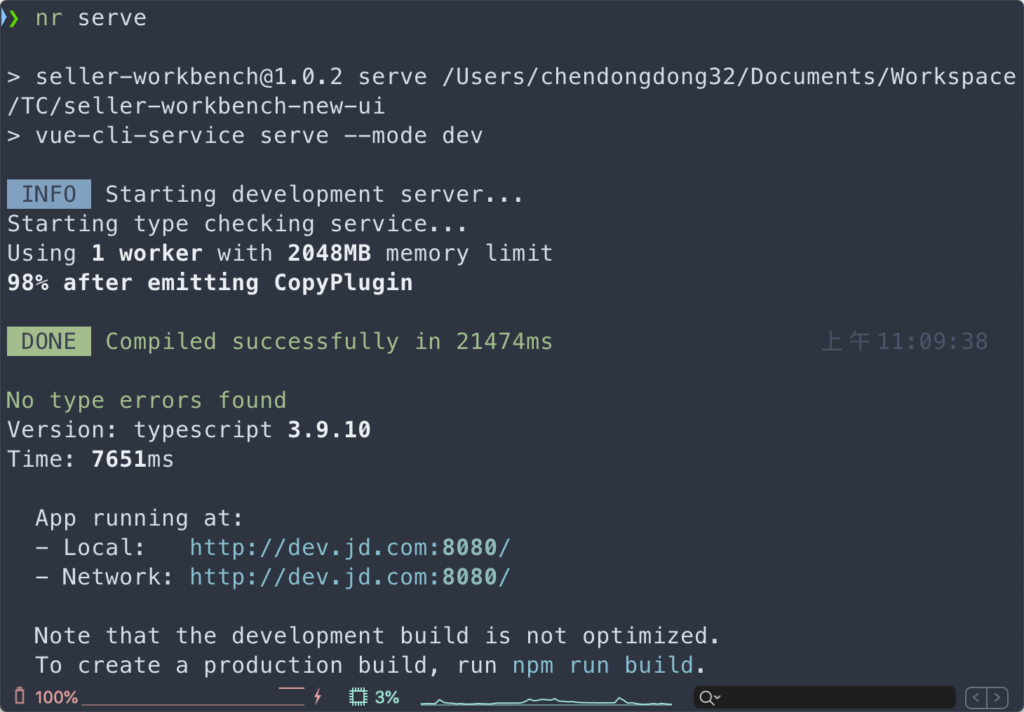 vue cli project